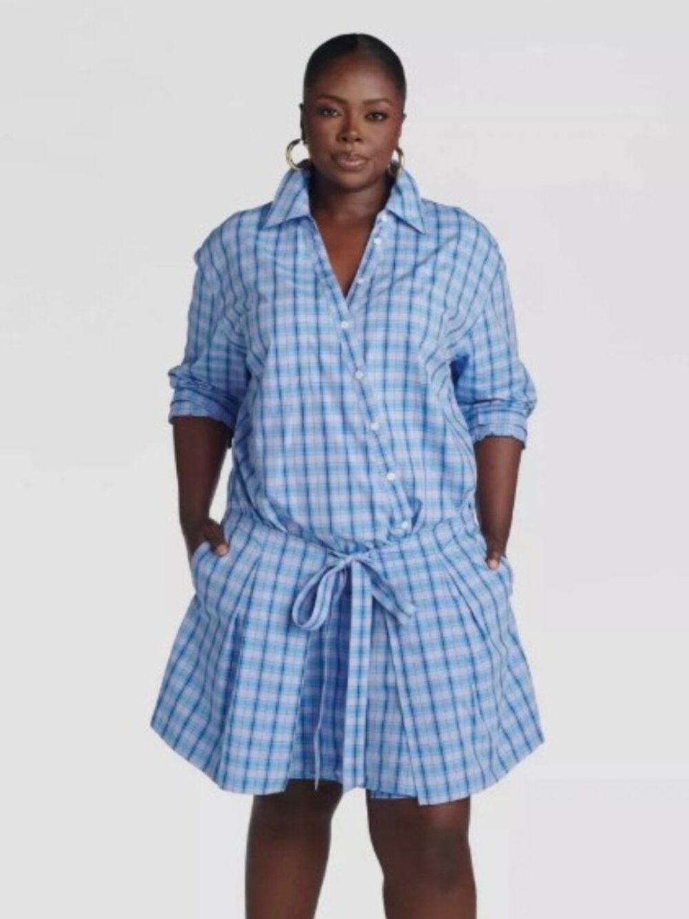 KBB by KAHLANA Women 'The Apron Shirt Dress' - Plaid